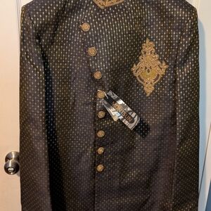 Elegant Black Jacket with Gold Detailing